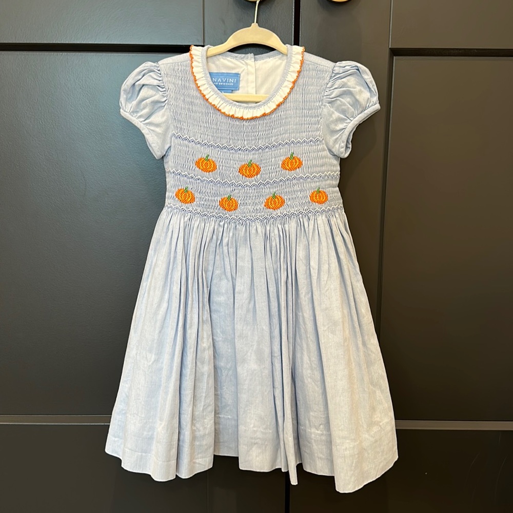 Anavini smocked pumpkin dress 3T